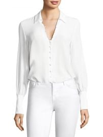 L  039 Agence - Naomi Button-Loop Silk Blouse at Saks Fifth Avenue